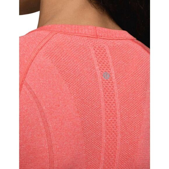 LULULEMON ATHLETICA Swiftly Tech Short Sleeve Scoop in Heathered Alarming Size 8 - Picture 3 of 6
